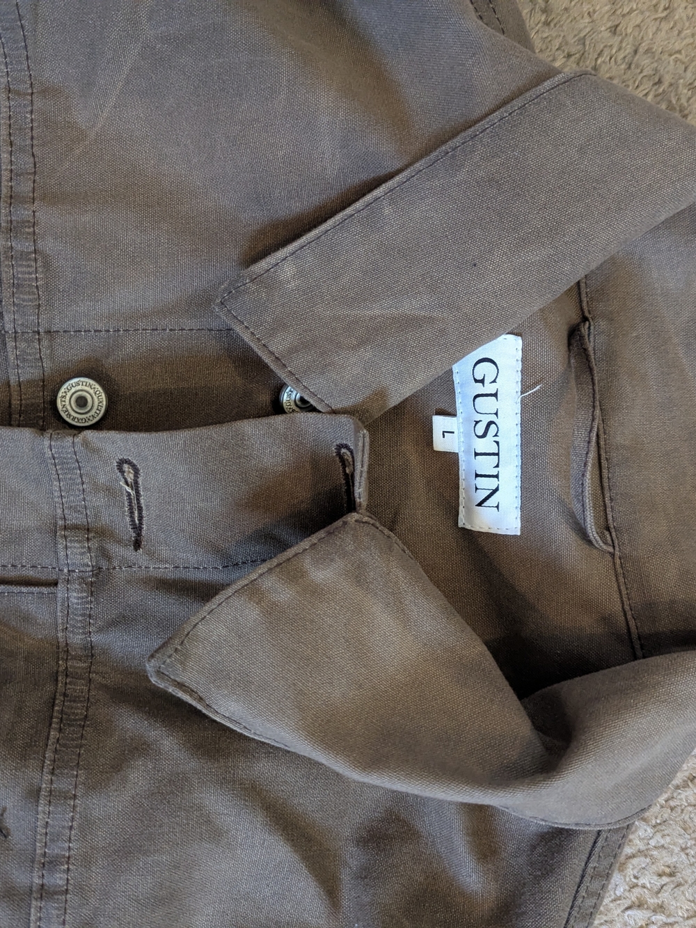 Gustin Original Trucker Jacket Waxed Brown Large